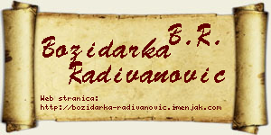 Božidarka Radivanović vizit kartica